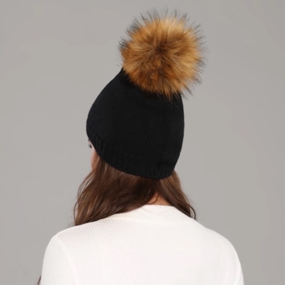 Winter Women Girl Skullies Beanie Cap Pompon Fur - Picture 6 of 11